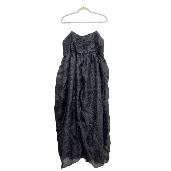 Sister Jane Dream Textured Organza Square Neck Maxi Dress Black Formal Size M - Picture 7 of 11